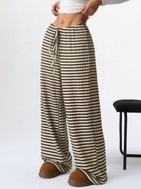 Thumbnail for Tied Striped Wide Leg Pants