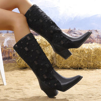 Thumbnail for Point Toe Block Heel Boots