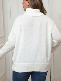 Thumbnail for Plus Size Turtleneck Long Sleeve Sweater