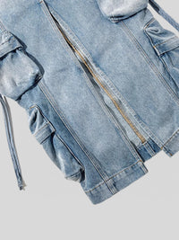 Thumbnail for Slit Midi Denim Skirt with Pockets