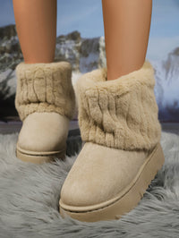 Thumbnail for Thermal Faux Fur Suede Platform Boots