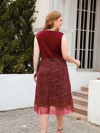 Thumbnail for Plus Size V-Neck Sleeveless Midi Dress