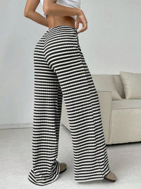 Thumbnail for Tied Striped Wide Leg Pants