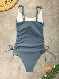Thumbnail for Drawstring Scoop Neck Sleeveless One-Piece Swimwear