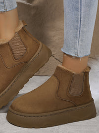 Thumbnail for Suede Round Toe Platform Boots