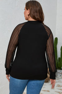 Thumbnail for Plus Size Round Neck Long Sleeve Blouse