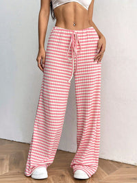 Thumbnail for Tied Striped Wide Leg Pants