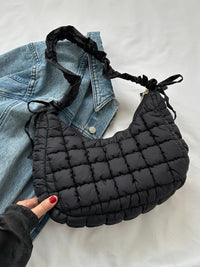 Thumbnail for Bubble Texture Ruched Strap Quilted Shoulder Bag