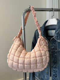 Thumbnail for Bubble Texture Ruched Strap Quilted Shoulder Bag