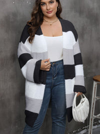 Thumbnail for Plus Size Open Front Long Sleeve Cardigan