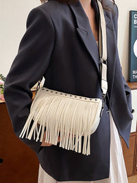 Thumbnail for PU Leather Fringe Studded Crossbody Bag