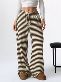 Thumbnail for Tied Striped Wide Leg Pants