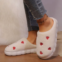 Thumbnail for Heart Round Toe Flat Slippers