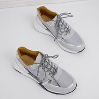Thumbnail for Lace-Up Round Toe Platform Sneakers