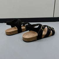 Thumbnail for Open Toe Flat Buckle Sandals