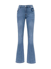 Thumbnail for Bow Back Flare Jeans