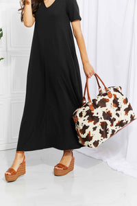 Thumbnail for Animal Print Plush Weekender Bag