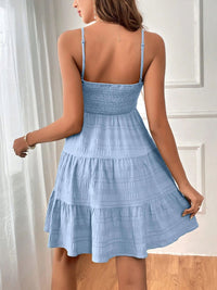 Thumbnail for Smocked Square Neck Mini Cami Dress