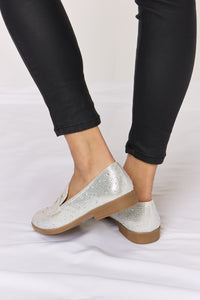 Thumbnail for Forever Link Rhinestone Point Toe Loafers