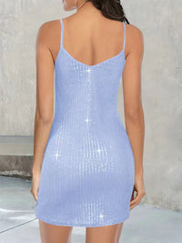 Thumbnail for Full Size Sequin V-Neck Mini Cami Dress