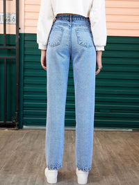 Thumbnail for Heart Straight Leg Jeans with Pockets