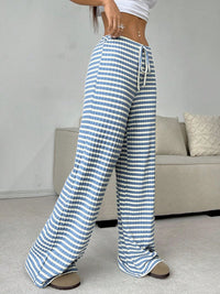 Thumbnail for Tied Striped Wide Leg Pants