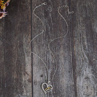 Thumbnail for Alloy Inlaid Zircon Heart Pendant Necklace