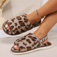 Thumbnail for Leopard Open Toe Slippers