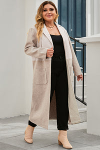 Thumbnail for Plus Size Collared Neck Buttoned Longline Coat