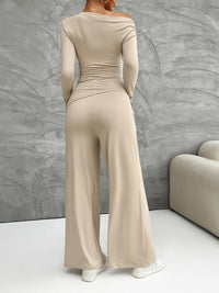 Thumbnail for Devine Long Sleeve Top and Wide Leg Pants Set