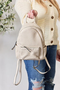 Thumbnail for SHOMICO PU Leather Woven Backpack