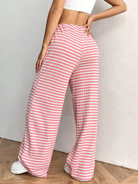 Thumbnail for Tied Striped Wide Leg Pants