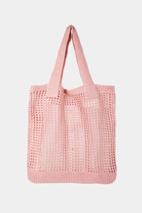 Thumbnail for Fame Pointelle Knit Crochet Tote Bag