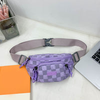 Thumbnail for Checkered Adjustable Strap Nylon Crossbody Bag