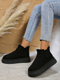 Thumbnail for Suede Round Toe Platform Boots