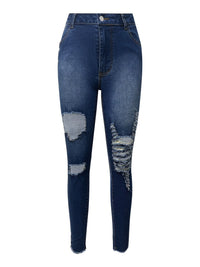 Thumbnail for Distressed Skinny Jeans with Pockets