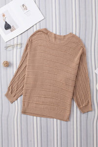 Thumbnail for Round Neck Long Sleeve Knit Top