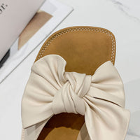 Thumbnail for Bow PU Leather Flat Sandals