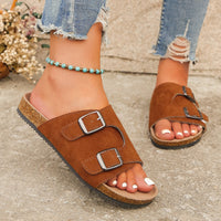 Thumbnail for Metal Buckle Open Toe Sandals