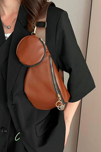 Thumbnail for PU Leather Sling Bag with Small Purse