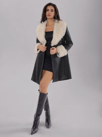 Thumbnail for Fuzzy Long Sleeve Longline Coat