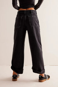 Thumbnail for Washed Wide Leg Jeans with Pockets