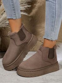 Thumbnail for Suede Round Toe Platform Boots