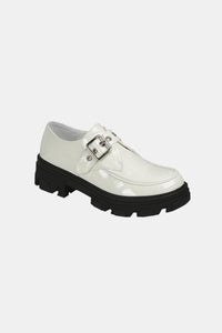 Thumbnail for Forever Link Buckled Platform Lug Sole Loafers