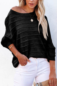 Thumbnail for Round Neck Long Sleeve Knit Top