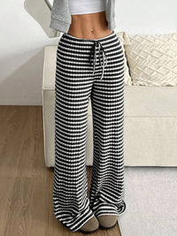 Thumbnail for Tied Striped Wide Leg Pants