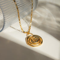 Thumbnail for 18K Gold-Plated Stainless Steel Spiral Pendant Necklace