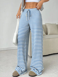 Thumbnail for Tied Striped Wide Leg Pants