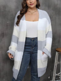 Thumbnail for Plus Size Open Front Long Sleeve Cardigan