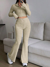 Thumbnail for Honey Zip Up Long Sleeve Top and Pants Set